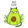 Avocado Cute Cat Illustration Sticker