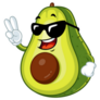 Avocado Doing A Peace Sign Sticker