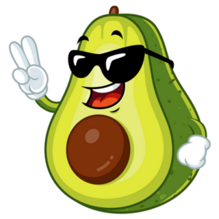 Avocado Doing A Peace Sign Sticker