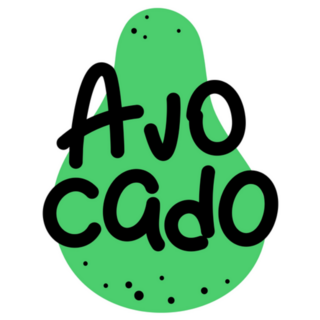 Avocado Doodle Calligraphy Sticker