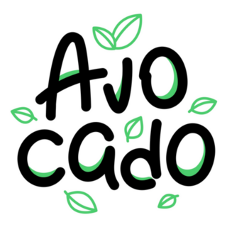 Avocado Doodle Lettering In Leaves Sticker