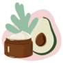 Avocado Face Cream Concept Sticker