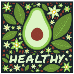 Avocado Fresh Vegan Healthy Poster Sticker