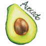 Avocado Hand Drawn Lettering Sticker 