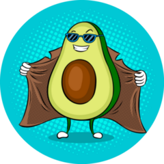 Avocado In Raincoat Pop Art Retro Sticker