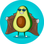 Avocado In Raincoat Pop Art Retro Sticker