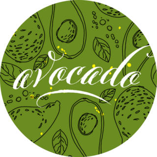 Avocado Lettering Avocado Line Art Background Sticker