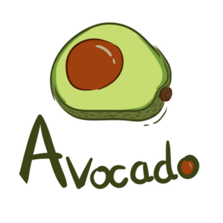 Avocado Logo With Lettering Sticker