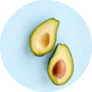 Avocado On Blue Background Sticker