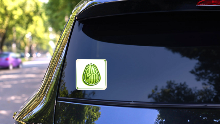 Avocado Typography Sticker on a Rear Car Window (New) example