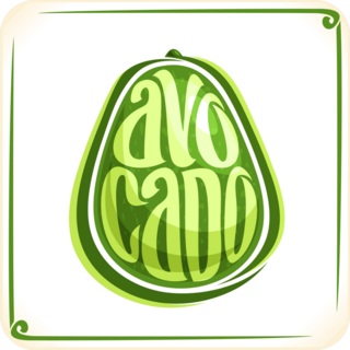 Avocado Typography Sticker