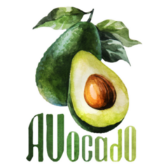 Avocado Watercolor Lettering Design Sticker