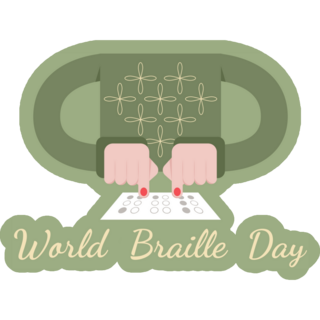 Awareness Banner World Braille Day Sticker