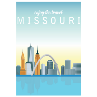 Awesome City View On Saint Louis Gateway Arch, Missouri.Sticker