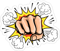 Awesome Fist Comic Sticker