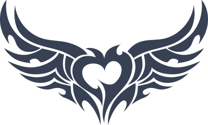 Awesome Heart With Wings Sticker