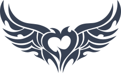Awesome Heart With Wings Sticker