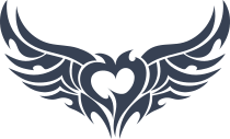 Awesome Heart With Wings Sticker