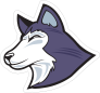 Awesome Husky Mascot Sticker