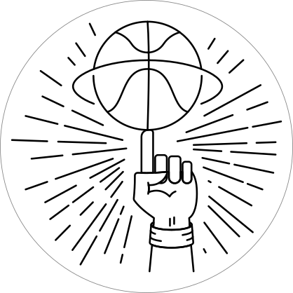 Awesome Line Art Basketball Sticker