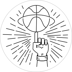 Awesome Line Art Basketball Sticker