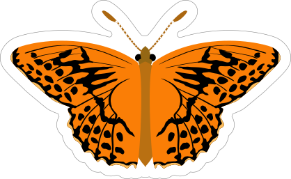 Awesome Orange Spotted Butterfly Sticker