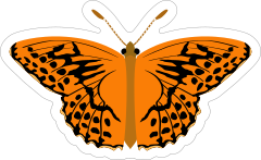 Awesome Orange Spotted Butterfly Sticker