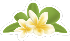 Awesome Plumeria Flower Sticker