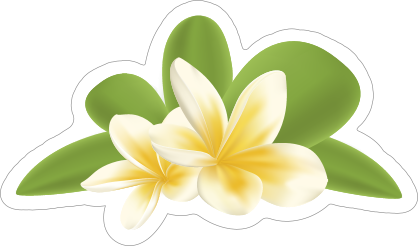 Awesome Plumeria Flower Sticker