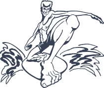 Awesome Surfer Surfing On Waves Sticker