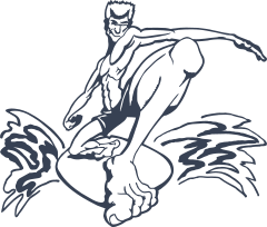 Awesome Surfer Surfing On Waves Sticker