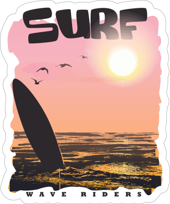 Awesome Surfing Sticker