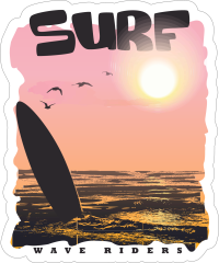 Awesome Surfing Sticker