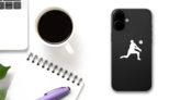Awesome Volleyball Player Sticker on a Phone (New) example