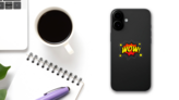 Awesome Wow Comic Sticker on a Phone (New) example