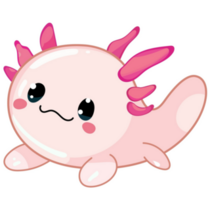 Axolotl Adorable Cartoon Sticker