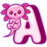 Axolotl Alphabet Sticker