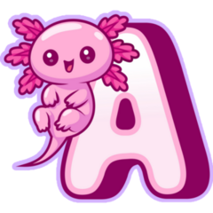 Axolotl Alphabet Sticker