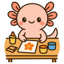 Axolotl Arts And Crafts Sticker