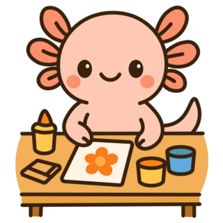 Axolotl Arts And Crafts Sticker