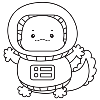 Axolotl Astronaut Sticker