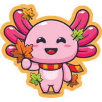 Axolotl Autumn Sticker