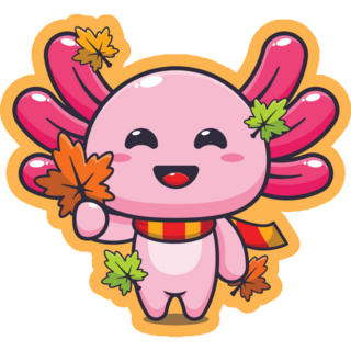Axolotl Autumn Sticker