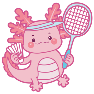 Axolotl Badminton Sticker