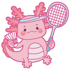 Axolotl Badminton Sticker
