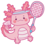Axolotl Badminton Sticker