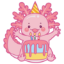 Axolotl Birthday Sticker