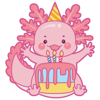 Axolotl Birthday Sticker