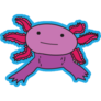 Axolotl Blue Background Sticker