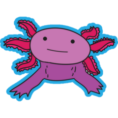 Axolotl Blue Background Sticker